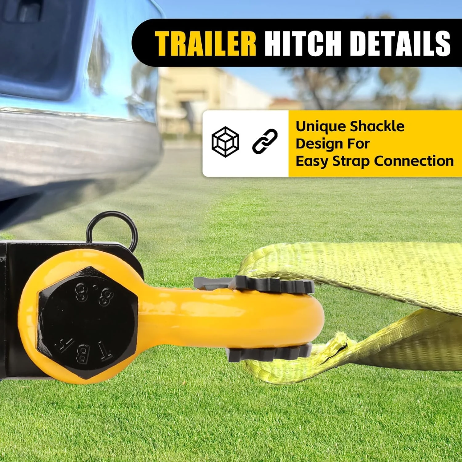 MaxxHaul 51007 15,000 lb Capacity Hitch Mount Trailer Recovery Shackle Tow Hitch - Image 5